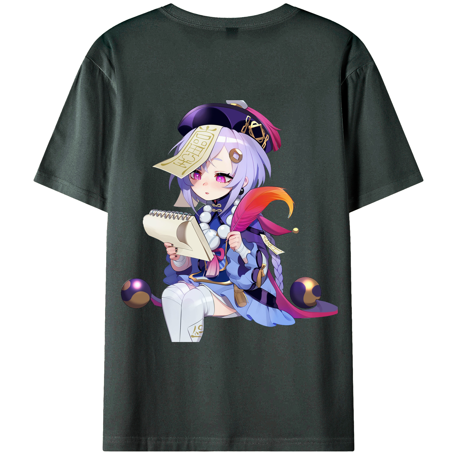 げんし神 七七 なな  genshin Nana 綿100％ メンズ半袖Tシャツ（バックプリント） 通気性